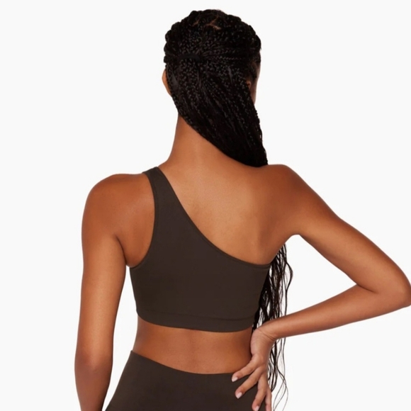 Set Active Ribbed Sports Bra Brown Small - Picture 2 of 5